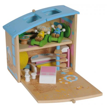 Zenit Wooden Toys Набор для игры деревянный  "Пляжный домик", с 3 лет