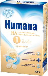 Humana Смесь ГА 1 с омега жирными кислотами, с рождения