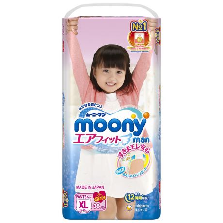 Moony Подгузники-трусики Moony Man для девочек (12-17 кг) 38 шт.