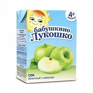 Бабушкино Лукошко Яблочный с мякотью сок 0,2 л ,с 4 мес