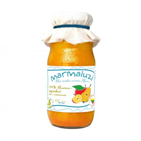 Marmaluzi Сок яблочно-грyшевый с мякотью с 5мес. 200мл.