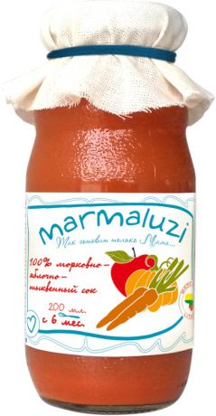 Marmaluzi Сок морковно-яблочно-тыквенный 100% с 6мес. 200мл.
