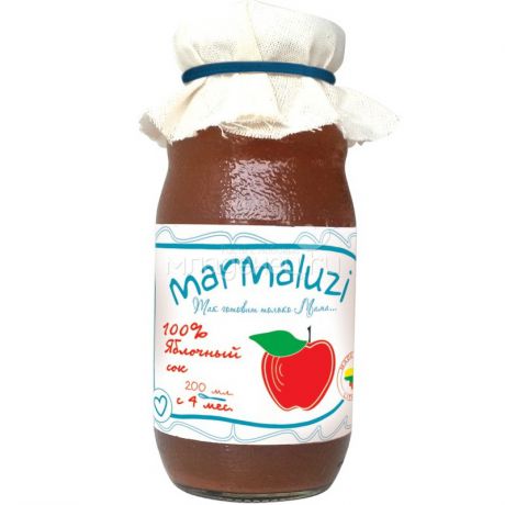 Marmaluzi Сок яблочный 100% с 4мес. 200мл.