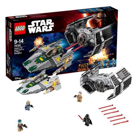 Lego Игрушка Звездные войны Усовершенствованный истребитель СИД Дарта Вейдера™ против Звёздного Истребителя A-Wing™ (75150), с 9 лет