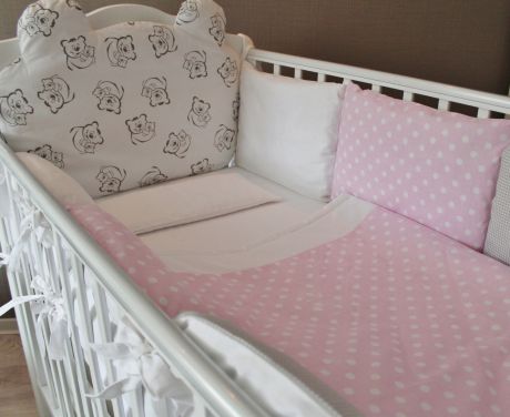 MAMINY ZAPISKY Комплект в кроватку «Teddy pink»