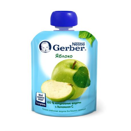 Gerber Пюре яблоко для детского питания  от 4 месяцев