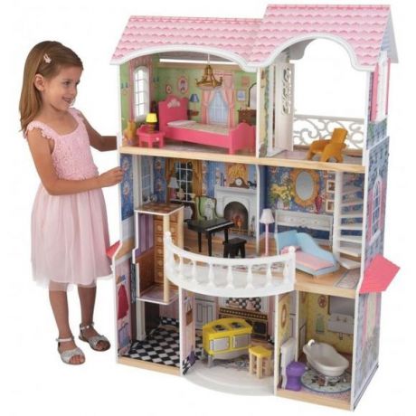KidKraft Винтажный кукольный дом для Барби "Магнолия"с мебелью 13 предметов с 3 лет