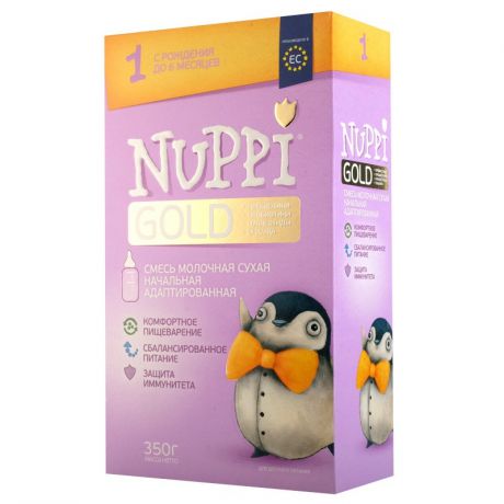 NUPPI Сухая адаптированная молочная смесь GOLD 1, с рождения