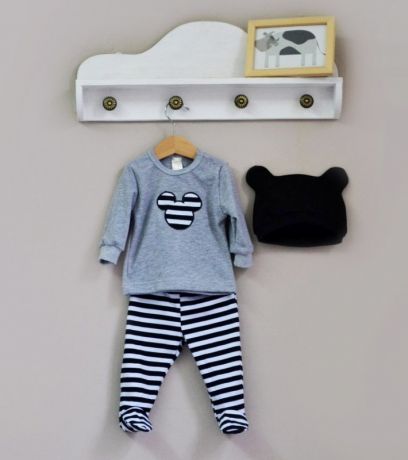 Бэби-Бум Комплект одежды КД52-И Мышка-Норушка, серый с черным
