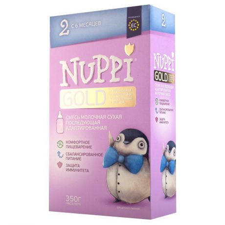NUPPI Сухая адаптированная последующая молочная смесь GOLD 2, с 6 мес.