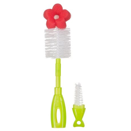 Happy Baby Ершик для бутылочек и сосок 2 в 1 BOTTLE NIPPLE BRUSH, с рождения