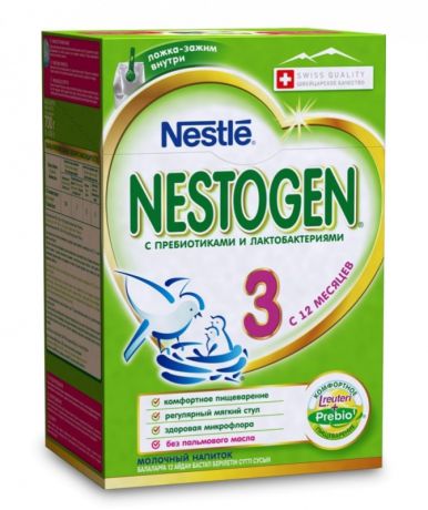 Nestogen Nestogen 3 Сухое молочко с пребиотиками и лактобактериями L.reuteri , с 10 мес.
