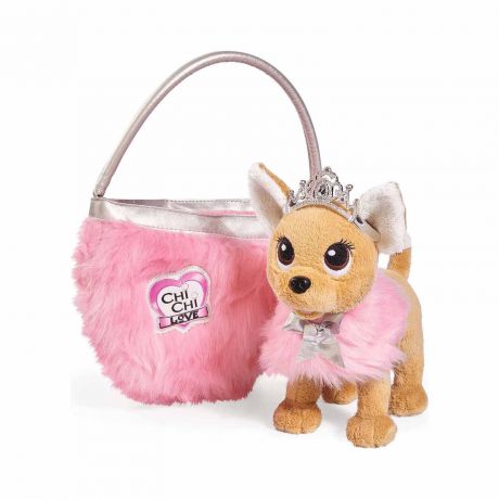 Chi Chi Love Плюшевая собачка  "Принцесса", с пушистой сумкой