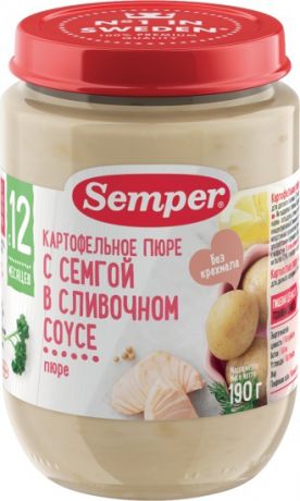 Semper Пюре Картофельное с семгой в сливочном соусе с 12 мес., 190 г