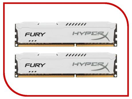Модуль памяти Kingston HyperX Fury White Series PC3-12800 DIMM DDR3 1600MHz CL10 - 16Gb KIT (2x8Gb) HX316C10FWK2/16