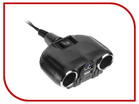 Разветвитель Разветвитель прикуривателя на 2 гнезда и 2 USB выхода Видеосвидетель VSR-P-022