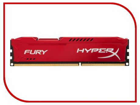 Модуль памяти Kingston HyperX Fury Red Series DDR3 DIMM 1600MHz PC3-12800 CL10 - 4Gb HX316C10FR/4