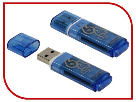 USB Flash Drive 64Gb - SmartBuy Glossy Series Blue SB64GBGS-B