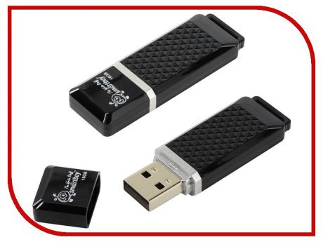 USB Flash Drive 16Gb - SmartBuy Quartz Series Black SB16GBQZ-K