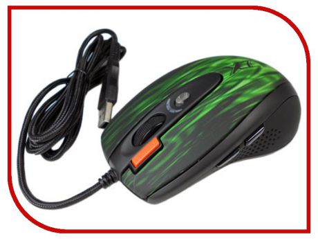 Мышь A4Tech XL-750BK USB Green Fire