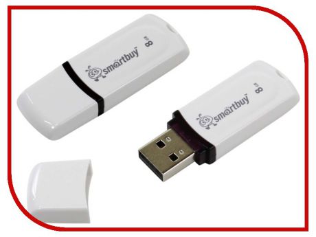 USB Flash Drive 8Gb - SmartBuy White SB8GBPN-W