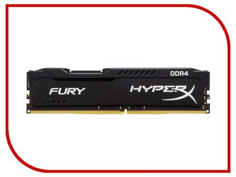 Модуль памяти Kingston HyperX Fury Black DDR4 DIMM 2400MHz PC4-19200 CL15 - 4Gb HX424C15FB/4