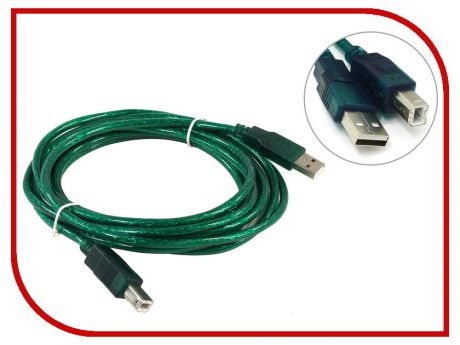 Аксессуар AOpen USB 2.0 AM-BM 3m Green ACU201-3MTG