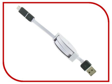 Аксессуар Krutoff USB - MicroUSB + Lightning для iPhone 5/6 White 14151