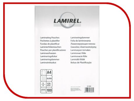 Пленка для ламинатора Lamirel А4 125мкм 100шт LA-78660