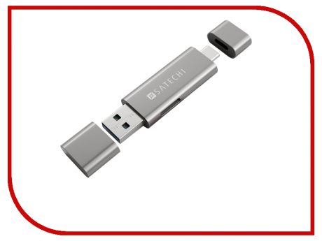 Satechi Aluminum Type-C USB 3.0 and Micro/SD Card Reader Space Gray B01EU2KRJM / ST-TCCRAM