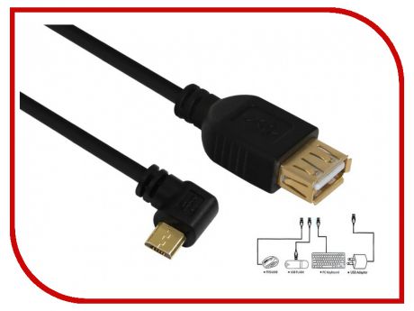 Аксессуар Greenconnect Premium OTG micro USB AM-AF 0.15m Black GCR-MB2AF-BB2S-0.15m