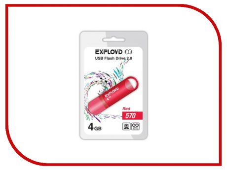 USB Flash Drive 4Gb - Exployd 570 Red EX-4GB-570-Red