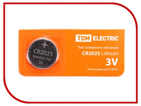 Батарейка CR2025 - TDM-Electric Lithium 3V BP-5 SQ1702-0028 (1 штука)