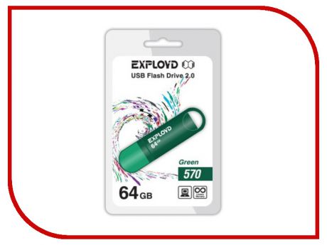 USB Flash Drive 64Gb - Exployd 570 EX-64GB-570-Green