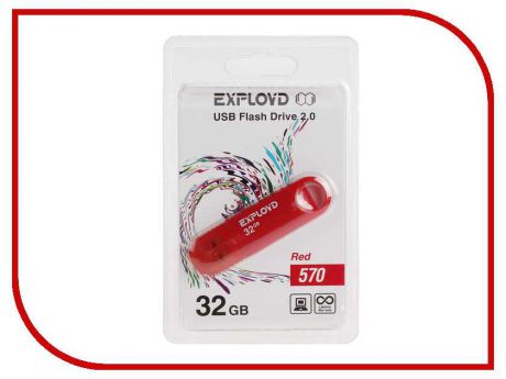 USB Flash Drive 32Gb - Exployd 570 EX-32GB-570-Red