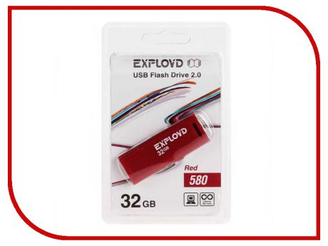 USB Flash Drive 32Gb - Exployd 580 EX-32GB-580-Red