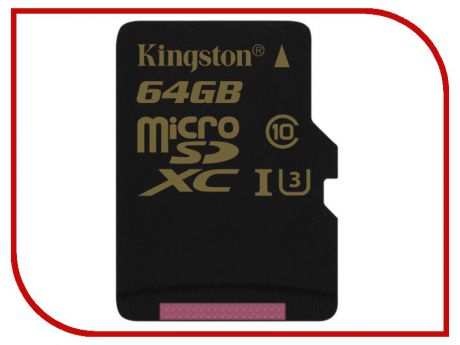 Карта памяти 64Gb - Kingston MicroSDXC Class 10 UHS-I U3 SDCG/64GBSP