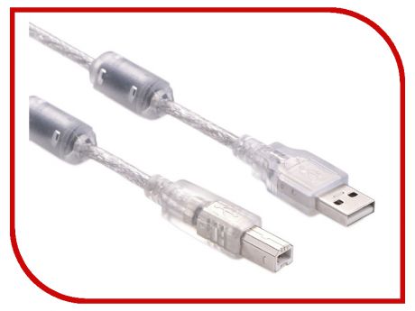 Аксессуар Greenconnect Premium USB 2.0 AM - BM 1.8m Transparent GCR-UPC2M-BD2S-F-1.8m