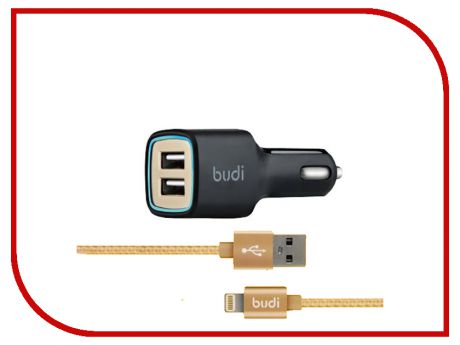 Зарядное устройство Budi M8J065S 3.1A + Lightning cable Gold