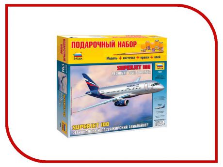 Сборная модель Zvezda Пассажирский авиалайнер Суперджет 100 7009П
