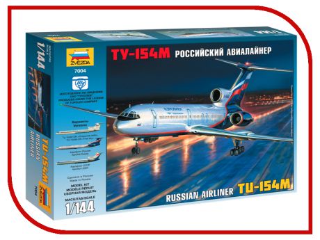 Сборная модель Zvezda Пассажирский авиалайнер Ту-154 7004