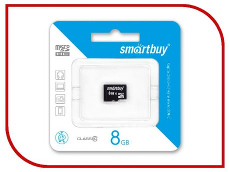 Карта памяти 8Gb - SmartBuy Micro Secure Digital HC Class 10 SB8GBSDCL10-00