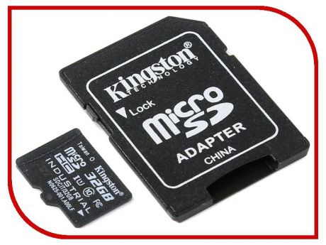 Карта памяти 32Gb - Kingston Micro Secure Digital HC UHS-I Industrial Temp Class 10 SDCIT/32GB с переходником под SD