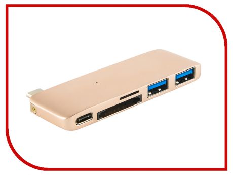 Аксессуар Red Line Type-C Multiport Adapter Gold