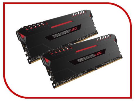 Модуль памяти Corsair Vengeance LED Red DDR4 DIMM 3000MHz PC4-24000 CL15 - 32Gb KIT (2x16Gb) CMU32GX4M2C3000C15R