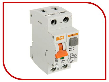 Дифференциальный автомат TDM-Electric АВДТ 63 C32 30мА SQ0202-0005