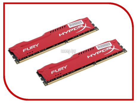 Модуль памяти Kingston HyperX Fury Red Series DDR4 DIMM 2400MHz PC4-19200 CL15 - 16Gb KIT (2x8Gb) HX424C15FR2K2/16