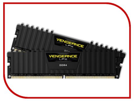 Модуль памяти Corsair Vengeance LPX Black DDR4 DIMM 2400MHz PC4-19200 CL14 - 16Gb KIT (2x8Gb) CMK16GX4M2D2400C14