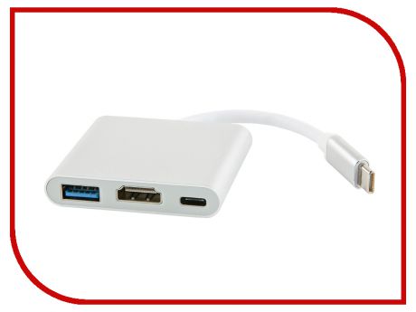 Аксессуар Red Line Type-C 3 in 1 Multiport Adapter Silver