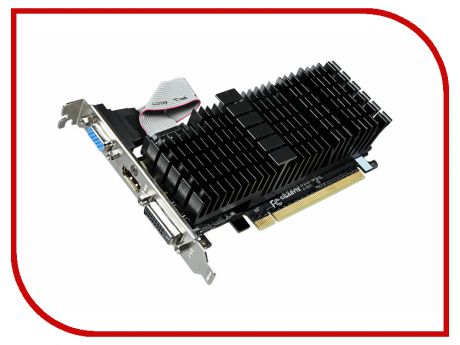 Видеокарта GigaByte GeForce GT 710 954Mhz PCI-E 2.0 1024Mb 1800Mhz 64 bit DVI HDMI HDCP GV-N710SL-1GL